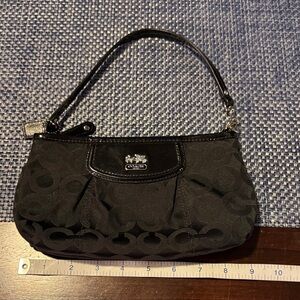 Coach Black Monogram Wristlet